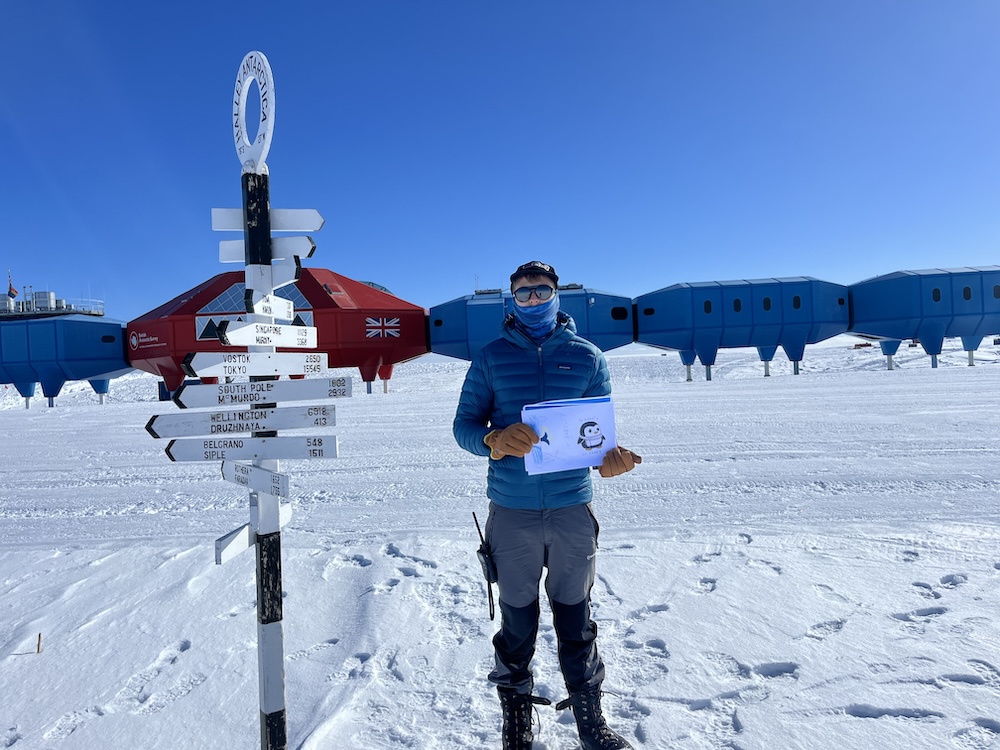 ANTARCTICA DAY 2024 Battle Abbey School designed flag travels to Antarctica!